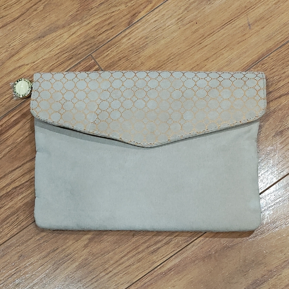 Bulgari Beige and Gold Cosmetic Pouch